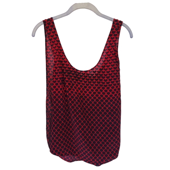 Club Monaco Tops - Club Monaco Silk Beaded Heart Tank Top M Red Black Date Night Romantic